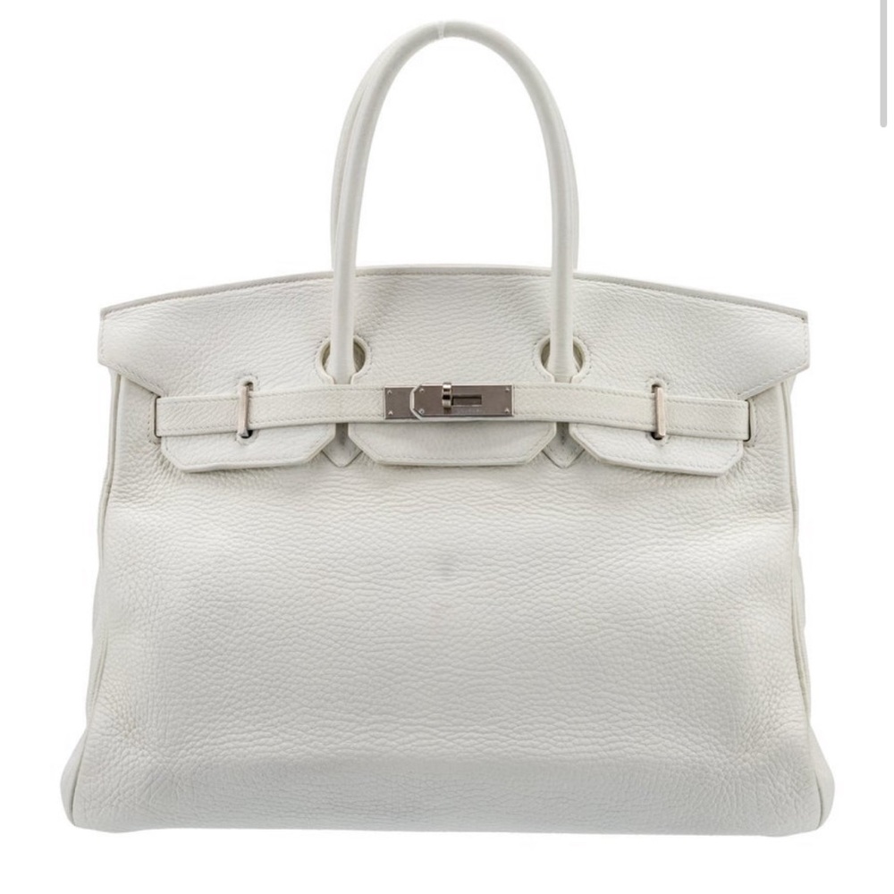 Hermes Clemence Birkin 35 bag Authentic Leather No key/lock Pristine Like New!